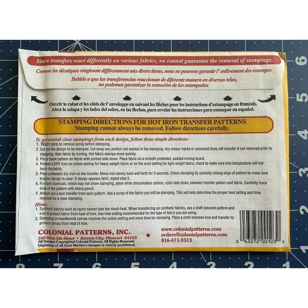 Aunt Martha's Hot Iron Transfers for Embroidery ~ Proud to Be an American ~ 4022